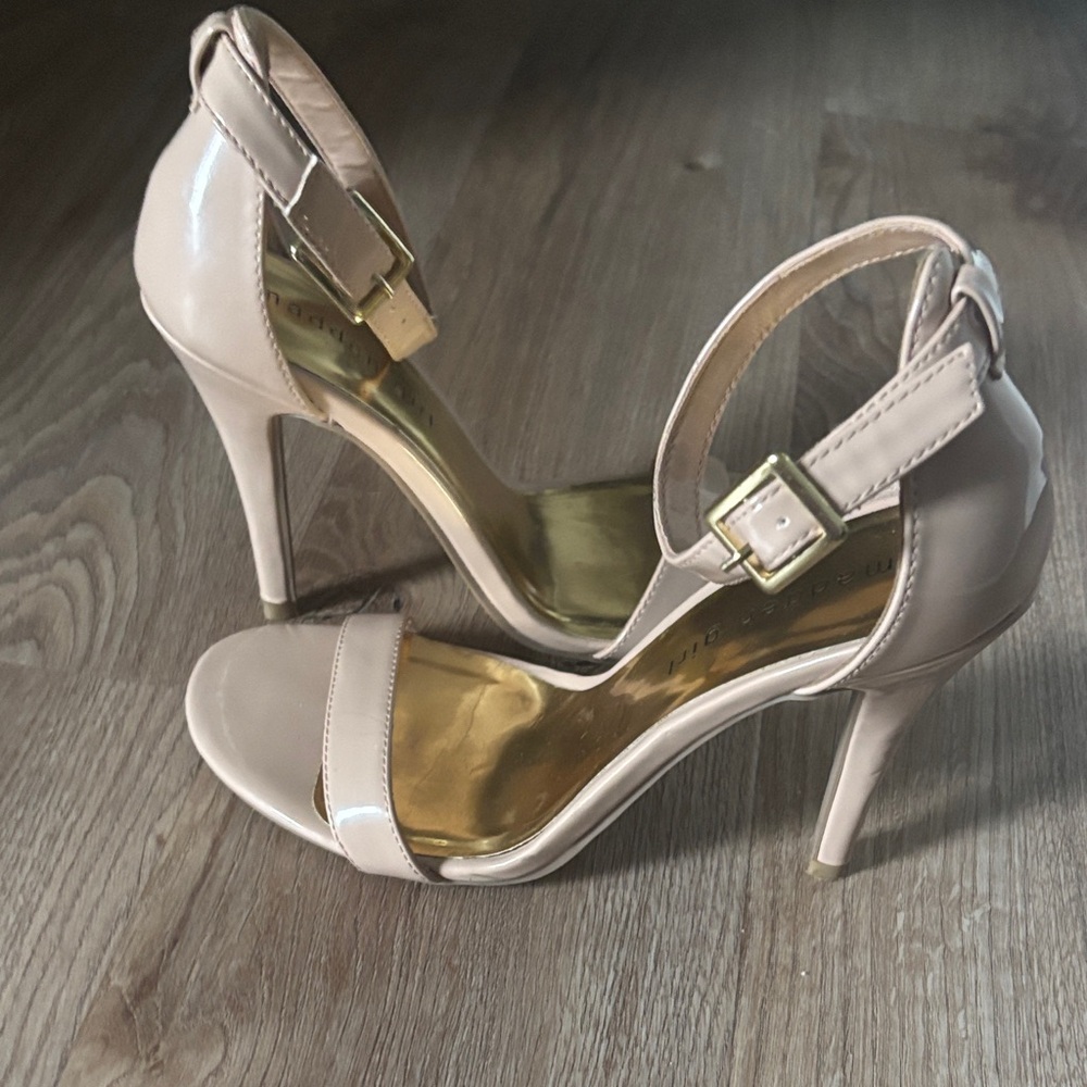 Madden Girl Blush Heels with Gold Accents